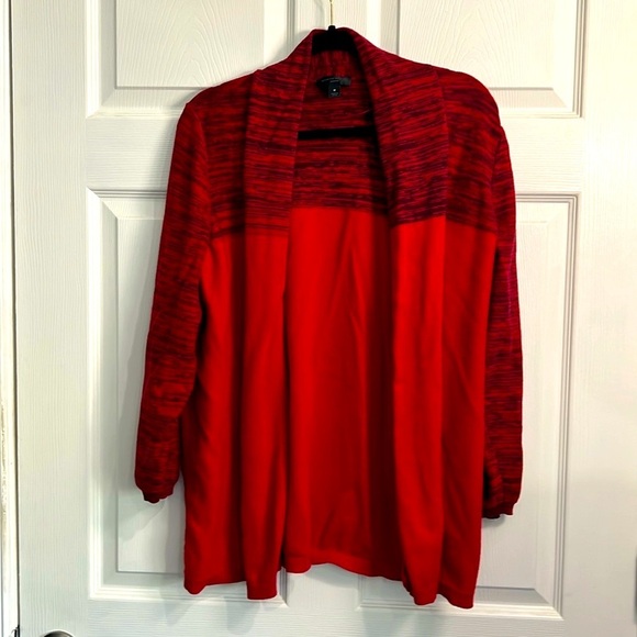 Worthington Woman 1x Red/ Heathered black cardigan - Picture 1 of 4